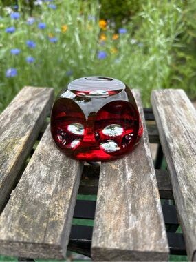 1970’s Vintage Webb Corbett Red Glass Paperweight